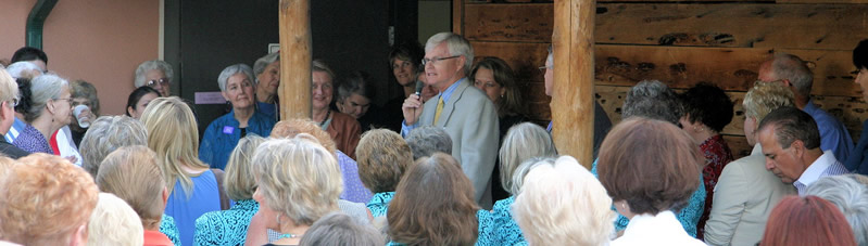 Speaking toConstituents at the Nest Domestic Violence Shelter